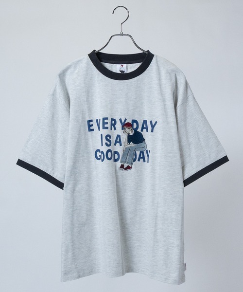 Red Cap Girl(レッドキャプガール)の「【a-r】〔Red Cap Girl/レッドキャップガール〕天竺 RCGリンガーTシャツ ボックスシルエット(Tシャツ/カットソー・メンズ・ダークグリーン/ホワイト/ブルー/ホワイト系その他/グリーン/アッシュグレー/チャコールグレー/ブルー系1/ホワイト系1/ブラック系1/グレー系1/ホワイト系2/グレー系2・LARGE/MEDIUM/X-LARGE)」の1枚目の写真