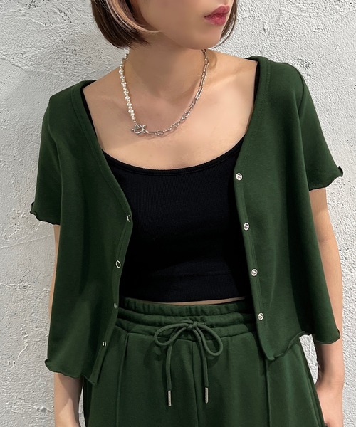 apres jour mignon(アプレジュールミニョン)の「スウェットトップス【SETUP着用可能】【ZOZOTOWN限定アイテム】(カーディガン/ボレロ・レディース・ブラック/ダークグリーン/ナチュラル/ライトイエロー・X-LARGE/フリー)」の3枚目の写真