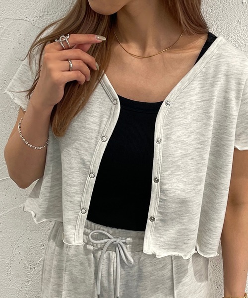 apres jour mignon(アプレジュールミニョン)の「スウェットトップス【SETUP着用可能】【ZOZOTOWN限定アイテム】(カーディガン/ボレロ・レディース・ブラック/ダークグリーン/ナチュラル/ライトイエロー・X-LARGE/フリー)」の13枚目の写真