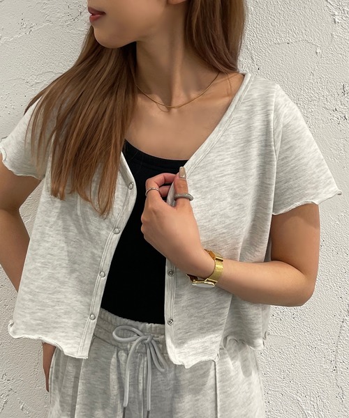 apres jour mignon(アプレジュールミニョン)の「スウェットトップス【SETUP着用可能】【ZOZOTOWN限定アイテム】(カーディガン/ボレロ・レディース・ブラック/ダークグリーン/ナチュラル/ライトイエロー・X-LARGE/フリー)」の14枚目の写真