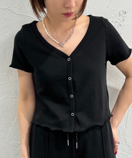 apres jour mignon(アプレジュールミニョン)の「スウェットトップス【SETUP着用可能】【ZOZOTOWN限定アイテム】(カーディガン/ボレロ・レディース・ブラック/ダークグリーン/ナチュラル/ライトイエロー・X-LARGE/フリー)」の8枚目の写真