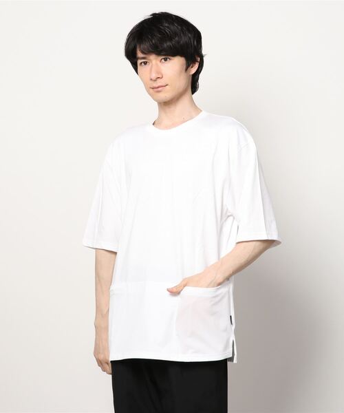 TIGORA(ティゴラ)の「ティゴラ TIGORA UポケットTシャツ(切り替え)(Tシャツ/カットソー・メンズ・ホワイト/カーキ/ブラック・M/S/L/XL)」の1枚目の写真