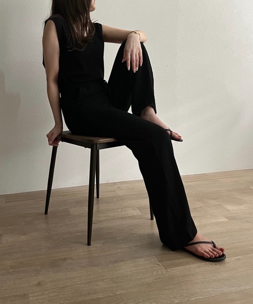 ISOOK(アイスー)の「【ZOZOTOWN限定】Linen loose wide pants / リネンルーズワイドパンツ(その他パンツ・レディース・アイボリー/ブラック・FREE)」の8枚目の写真
