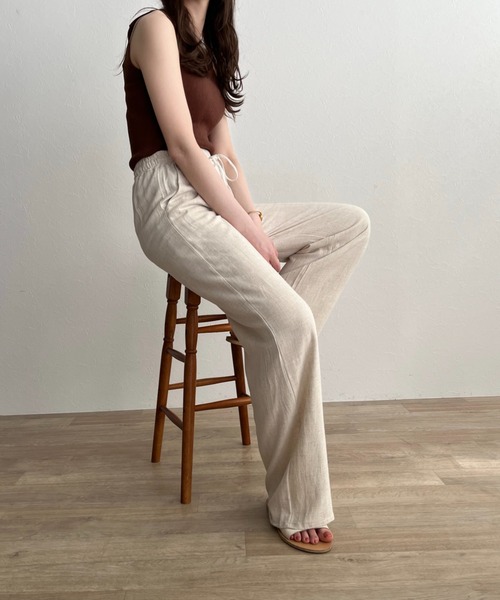 ISOOK(アイスー)の「【ZOZOTOWN限定】Linen loose wide pants / リネンルーズワイドパンツ(その他パンツ・レディース・アイボリー/ブラック・FREE)」の11枚目の写真