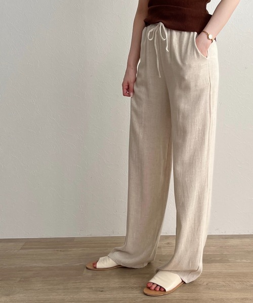 ISOOK(アイスー)の「【ZOZOTOWN限定】Linen loose wide pants / リネンルーズワイドパンツ(その他パンツ・レディース・アイボリー/ブラック・FREE)」の10枚目の写真