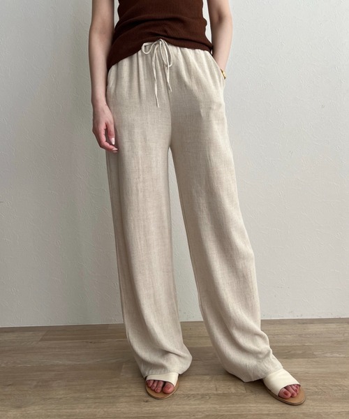 ISOOK(アイスー)の「【ZOZOTOWN限定】Linen loose wide pants / リネンルーズワイドパンツ(その他パンツ・レディース・アイボリー/ブラック・FREE)」の12枚目の写真