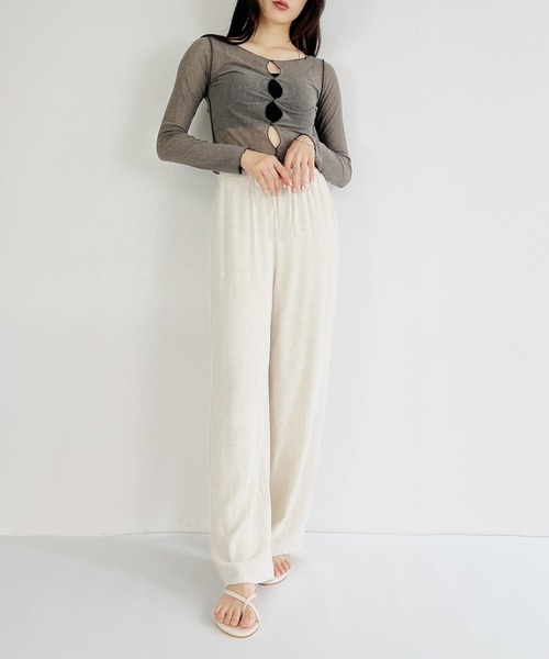 ISOOK(アイスー)の「【ZOZOTOWN限定】Linen loose wide pants / リネンルーズワイドパンツ(その他パンツ・レディース・アイボリー/ブラック・FREE)」の20枚目の写真