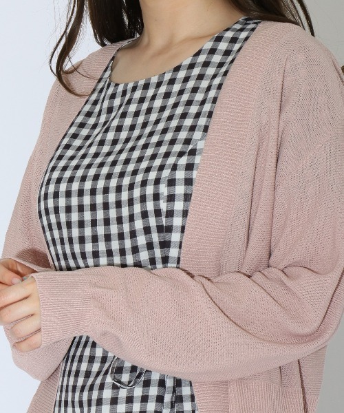 WILLSELECTION（ウィルセレクション）の「バックリボンボレロカーディガン（カーディガン/ボレロ・レディース・ブラック/オフホワイト/ピンク・MEDIUM）」の7枚目の写真