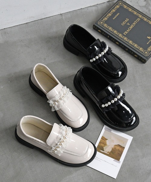 NOFALL（ノーフォール）の「パールフリルローファー（ローファー・レディース・ホワイト系その他/ブラック系その他・S/3L/L/LL/M）」の12枚目の写真