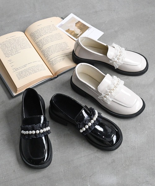 NOFALL（ノーフォール）の「パールフリルローファー（ローファー・レディース・ホワイト系その他/ブラック系その他・S/3L/L/LL/M）」の11枚目の写真