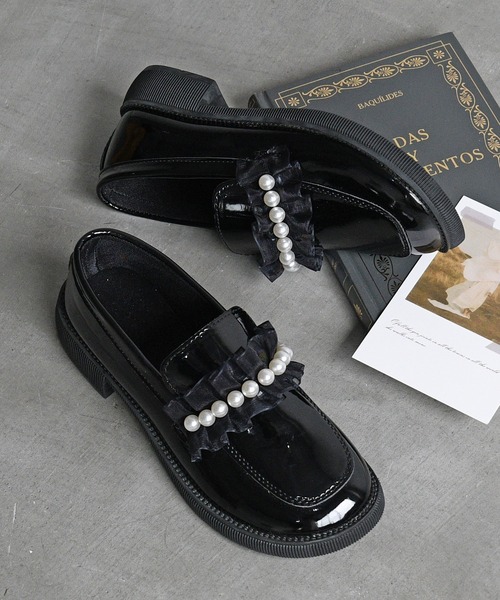 NOFALL（ノーフォール）の「パールフリルローファー（ローファー・レディース・ホワイト系その他/ブラック系その他・S/3L/L/LL/M）」の13枚目の写真