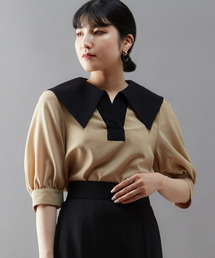 バイカラースキッパーブラウス
