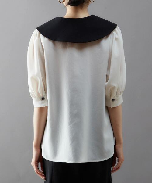 Tiara（ティアラ）の「バイカラースキッパーブラウス（シャツ/ブラウス・レディース・キャメル/ブラック/ホワイト・FREE）」の8枚目の写真