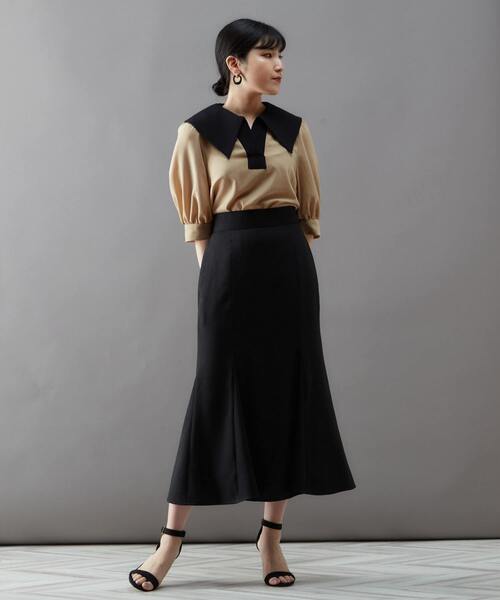 Tiara（ティアラ）の「バイカラースキッパーブラウス（シャツ/ブラウス・レディース・キャメル/ブラック/ホワイト・FREE）」の12枚目の写真