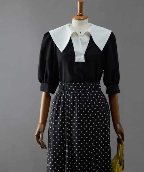 Tiara（ティアラ）の「バイカラースキッパーブラウス（シャツ/ブラウス・レディース・キャメル/ブラック/ホワイト・FREE）」の16枚目の写真