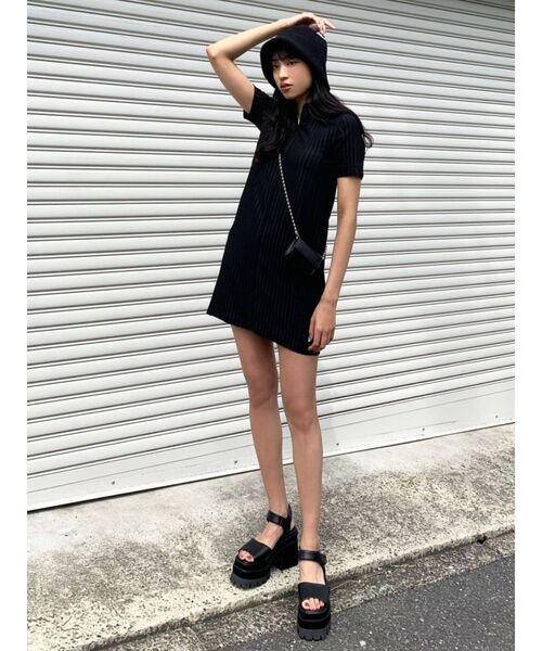 EMODA（エモダ）の「ジッパーシャツワンピース（ワンピース・レディース・ブラック/ブルー/その他・FREE）」の15枚目の写真