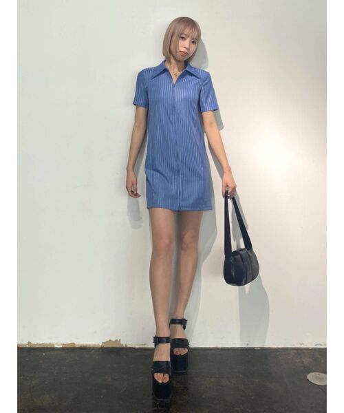 EMODA（エモダ）の「ジッパーシャツワンピース（ワンピース・レディース・ブラック/ブルー/その他・FREE）」の11枚目の写真