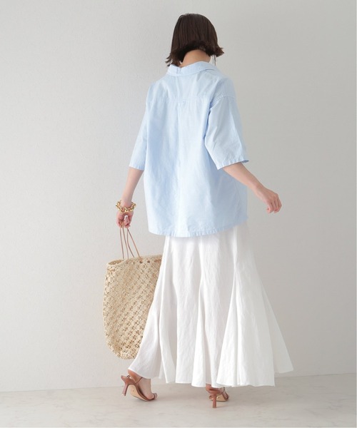 plage（プラージュ）の「Dry ox H/S シャツ（シャツ/ブラウス・レディース・ホワイト/サックスブルー/ピンク・FREE）」の9枚目の写真