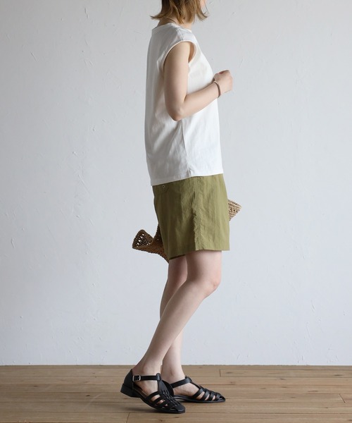 Bonjour Sagan（ボンジュールサガン）の「オーガニックコットンフレンチスリーブT（Tシャツ/カットソー・レディース・ホワイト/チャコールグレー/ブラック/ピンク/オレンジ/グリーン/ブルー・FREE）」の10枚目の写真