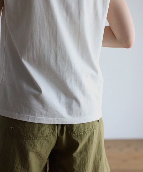 Bonjour Sagan（ボンジュールサガン）の「オーガニックコットンフレンチスリーブT（Tシャツ/カットソー・レディース・ホワイト/チャコールグレー/ブラック/ピンク/オレンジ/グリーン/ブルー・FREE）」の15枚目の写真