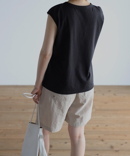 Bonjour Sagan（ボンジュールサガン）の「オーガニックコットンフレンチスリーブT（Tシャツ/カットソー・レディース・ホワイト/チャコールグレー/ブラック/ピンク/オレンジ/グリーン/ブルー・FREE）」の19枚目の写真