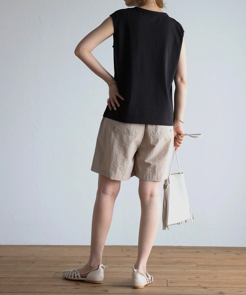 Bonjour Sagan（ボンジュールサガン）の「オーガニックコットンフレンチスリーブT（Tシャツ/カットソー・レディース・ホワイト/チャコールグレー/ブラック/ピンク/オレンジ/グリーン/ブルー・FREE）」の20枚目の写真