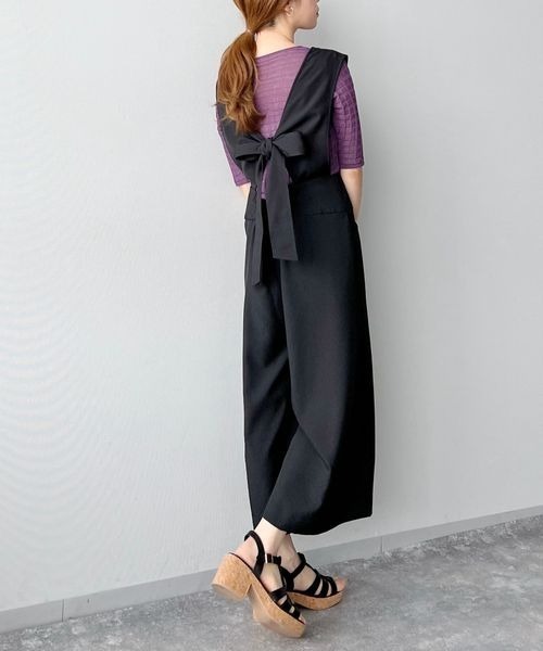 mysty woman（ミスティウーマン）の「ハイウエストクロップドサロペット 347161（サロペット/オーバーオール・レディース・ブラック/ブラウン・FREE）」の16枚目の写真