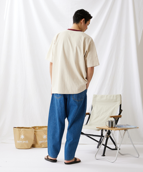 Snow Peak(スノーピーク)の「【Snow Peak/スノーピーク×JS】別注 リサイクルコットン ポートランド リンガーT(Tシャツ/カットソー・メンズ・カーキ/ボルドー/キナリ・SMALL/MEDIUM/LARGE)」の5枚目の写真