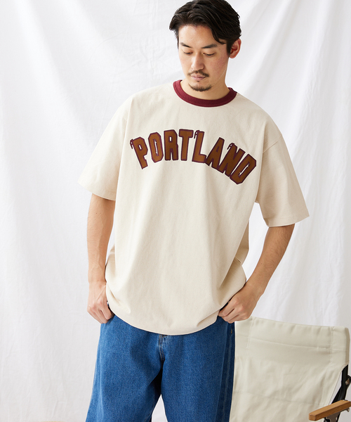 Snow Peak(スノーピーク)の「【Snow Peak/スノーピーク×JS】別注 リサイクルコットン ポートランド リンガーT(Tシャツ/カットソー・メンズ・カーキ/ボルドー/キナリ・SMALL/MEDIUM/LARGE)」の7枚目の写真