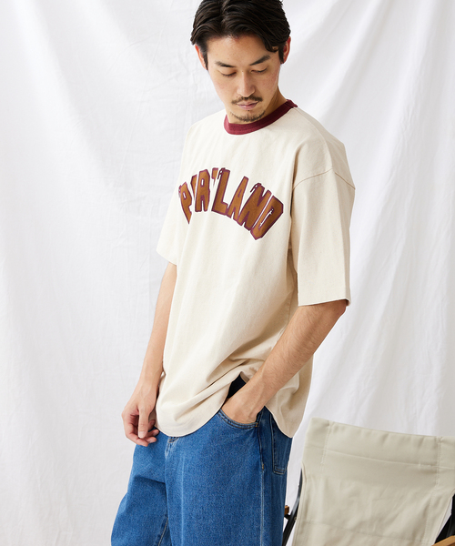 Snow Peak(スノーピーク)の「【Snow Peak/スノーピーク×JS】別注 リサイクルコットン ポートランド リンガーT(Tシャツ/カットソー・メンズ・カーキ/ボルドー/キナリ・SMALL/MEDIUM/LARGE)」の8枚目の写真