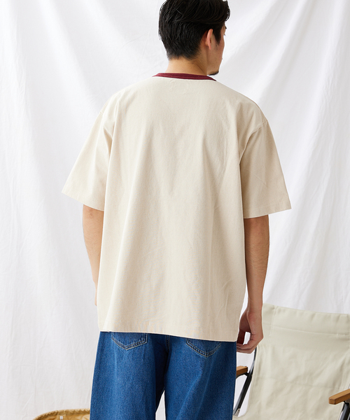 Snow Peak(スノーピーク)の「【Snow Peak/スノーピーク×JS】別注 リサイクルコットン ポートランド リンガーT(Tシャツ/カットソー・メンズ・カーキ/ボルドー/キナリ・SMALL/MEDIUM/LARGE)」の10枚目の写真