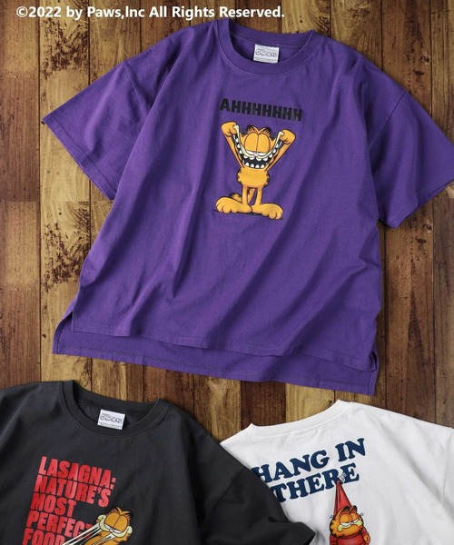Right-on(ライトオン)の「【Garfield】プリントTシャツ(Tシャツ/カットソー・レディース・ホワイト/パープル/ダークグレー・M/L)」の7枚目の写真