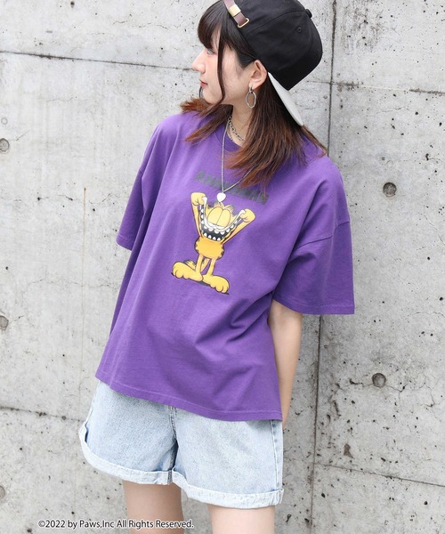 Right-on(ライトオン)の「【Garfield】プリントTシャツ(Tシャツ/カットソー・レディース・ホワイト/パープル/ダークグレー・M/L)」の8枚目の写真