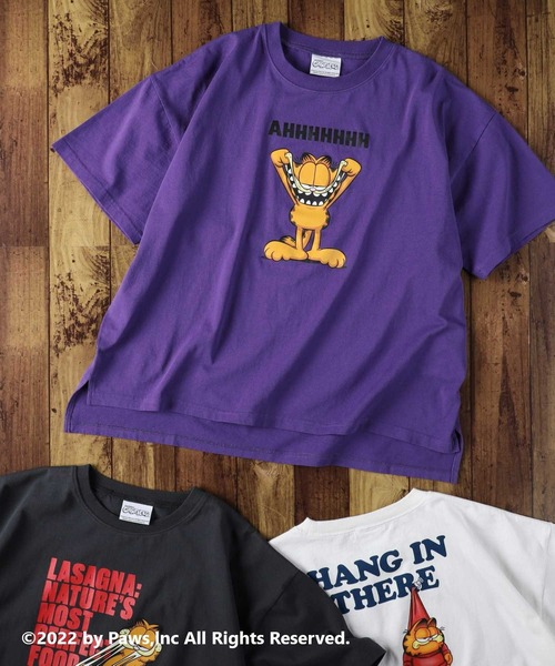 Right-on(ライトオン)の「【Garfield】プリントTシャツ(Tシャツ/カットソー・レディース・ホワイト/パープル/ダークグレー・M/L)」の9枚目の写真