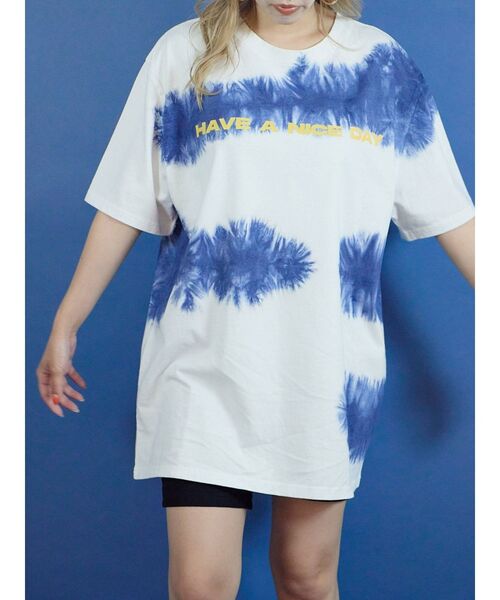 EVRIS（エヴリス）の「ロゴタイダイTシャツワンピース（ワンピース・レディース・ブルー/グリーン・FREE）」の13枚目の写真