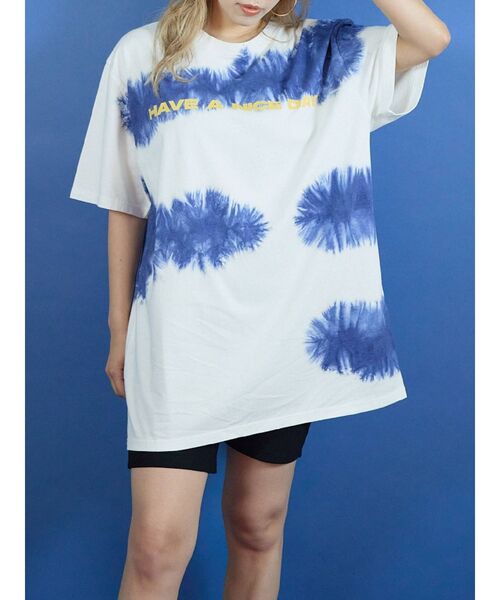 EVRIS（エヴリス）の「ロゴタイダイTシャツワンピース（ワンピース・レディース・ブルー/グリーン・FREE）」の14枚目の写真