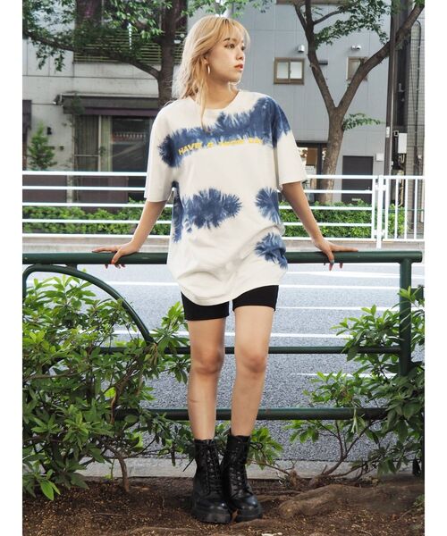 EVRIS（エヴリス）の「ロゴタイダイTシャツワンピース（ワンピース・レディース・ブルー/グリーン・FREE）」の18枚目の写真