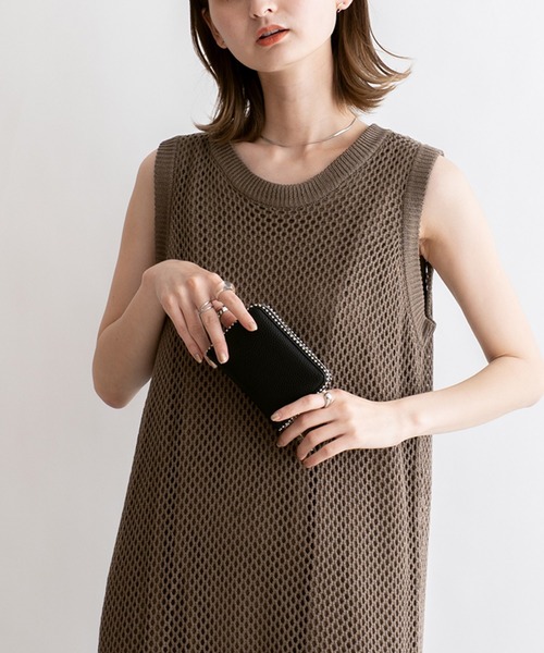 VitaFelice（ヴィータフェリーチェ）の「ボールスタッズカード＆コインケース ミニ財布（財布・レディース・ブラック/グレー/スモークピンク/シルバー/グリーン/ライム/ゴールド・FREE）」の13枚目の写真