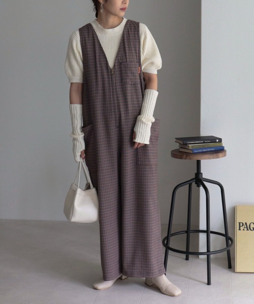 fredy emue（フレディエミュ）の「アームウォーマー付き半袖ニット（ニット/セーター・レディース・ネイビー/オフホワイト/サックスブルー/ピンク/ベビーピンク・38）」の6枚目の写真