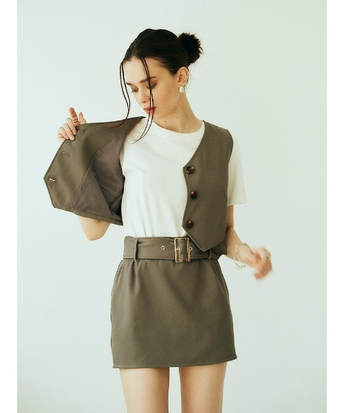 ENVYM（アンビー）の「ローウエストミニＳＫ（スカート・レディース・ブラック/グレー/ストライプ・S/M）」の4枚目の写真