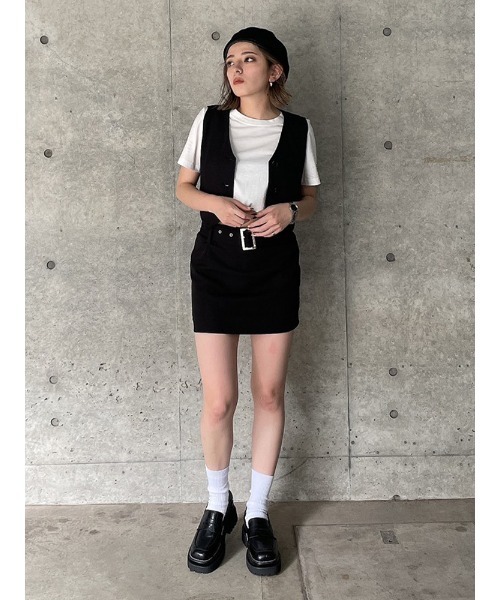ENVYM（アンビー）の「ローウエストミニＳＫ（スカート・レディース・ブラック/グレー/ストライプ・S/M）」の17枚目の写真