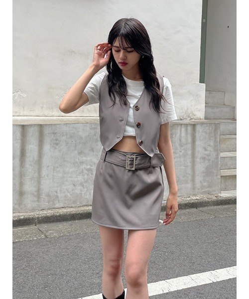 ENVYM（アンビー）の「ローウエストミニＳＫ（スカート・レディース・ブラック/グレー/ストライプ・S/M）」の8枚目の写真