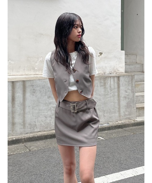 ENVYM（アンビー）の「ローウエストミニＳＫ（スカート・レディース・ブラック/グレー/ストライプ・S/M）」の20枚目の写真