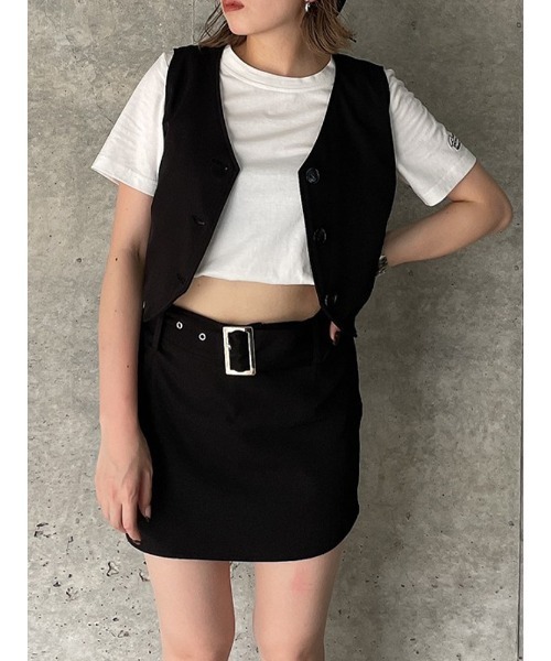 ENVYM（アンビー）の「ローウエストミニＳＫ（スカート・レディース・ブラック/グレー/ストライプ・S/M）」の12枚目の写真