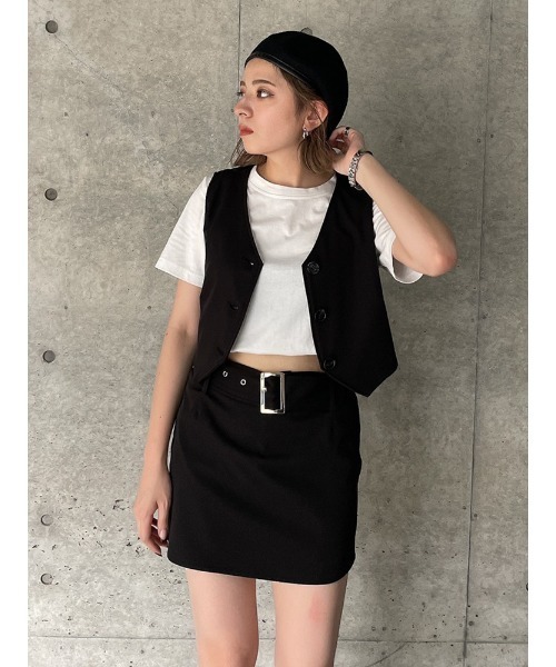 ENVYM（アンビー）の「ローウエストミニＳＫ（スカート・レディース・ブラック/グレー/ストライプ・S/M）」の15枚目の写真