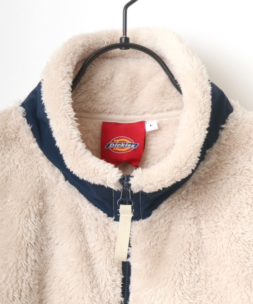 Dickies（ディッキーズ）の「Dickies/ディッキーズ オーバーサイズ シャギーボアジャケット レディース メンズ ブルゾン/ボアフリースジャケット（ブルゾン・メンズ・チャコール/ベージュ/ブラック/オフホワイト・M/L/XL）」の10枚目の写真