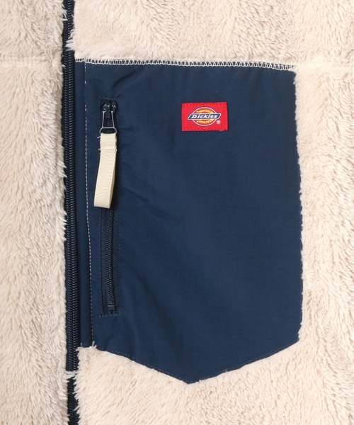 Dickies（ディッキーズ）の「Dickies/ディッキーズ オーバーサイズ シャギーボアジャケット レディース メンズ ブルゾン/ボアフリースジャケット（ブルゾン・メンズ・チャコール/ベージュ/ブラック/オフホワイト・M/L/XL）」の11枚目の写真