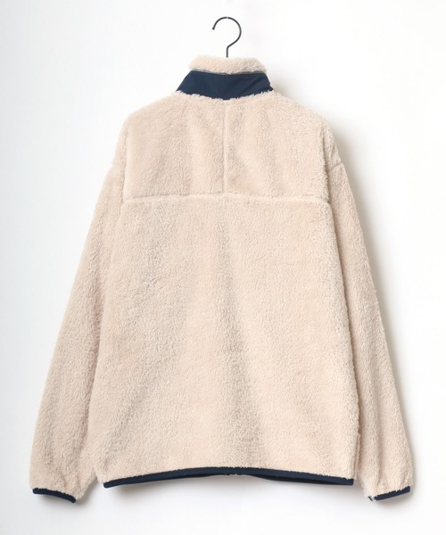 Dickies（ディッキーズ）の「Dickies/ディッキーズ オーバーサイズ シャギーボアジャケット レディース メンズ ブルゾン/ボアフリースジャケット（ブルゾン・メンズ・チャコール/ベージュ/ブラック/オフホワイト・M/L/XL）」の9枚目の写真