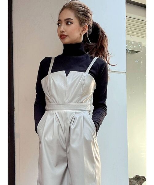 GYDA（ジェイダ）の「タートルネック リブニットトップス（ニット/セーター・レディース・オフホワイト/チャコールグレー/ブラック・FREE）」の3枚目の写真