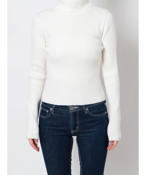 GYDA（ジェイダ）の「タートルネック リブニットトップス（ニット/セーター・レディース・オフホワイト/チャコールグレー/ブラック・FREE）」の17枚目の写真